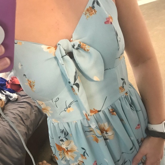 Blue Floral Dress - Picture 3 of 7